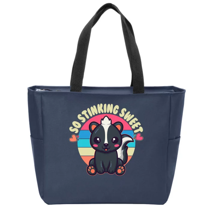 Funny Cute Skunk So Stinking Sweet Zip Tote Bag