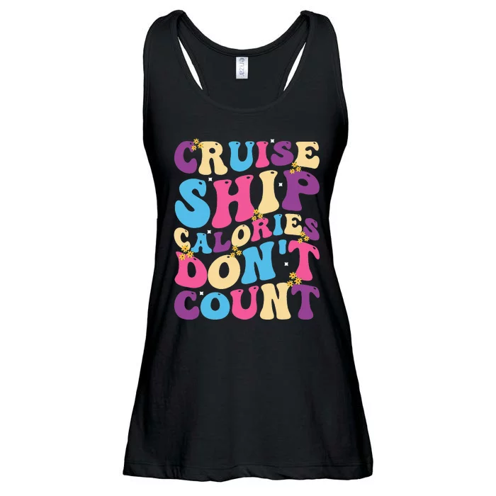 Funny Cruise Ship Calories Don't Count Food Cruising Groovy Ladies Essential Flowy Tank