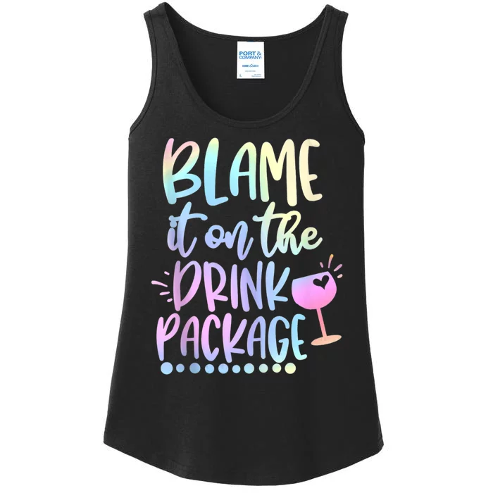 Funny Cruise Squad Trip Blame It On The Drink Package Ladies Essential Tank