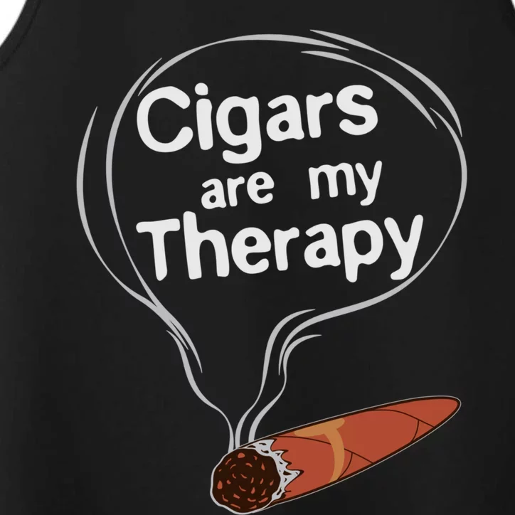 Funny Cigar Smoker Print Cigars Are My Therapy Gift Product Gift Performance Tank