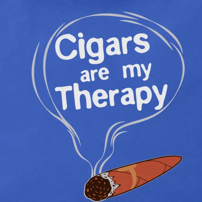 Funny Cigar Smoker Print Cigars Are My Therapy Gift Product Gift Zip Tote Bag