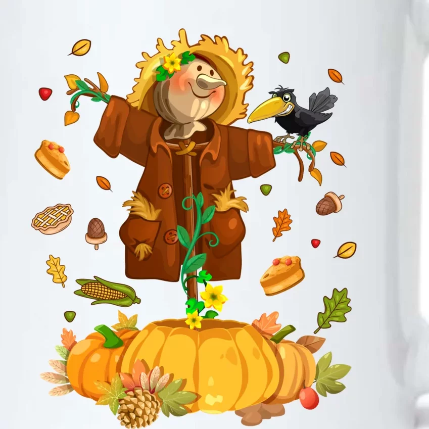 Funny Cute Scarecrow Autumn Hello Fall Pumpkin Halloween Thanksgiving Meaningful Black Color Changing Mug