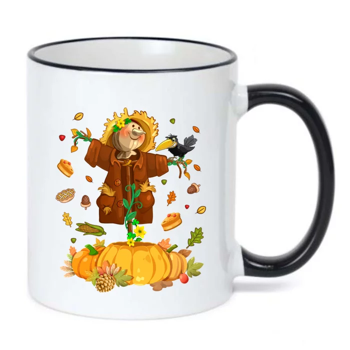 Funny Cute Scarecrow Autumn Hello Fall Pumpkin Halloween Thanksgiving Meaningful Black Color Changing Mug