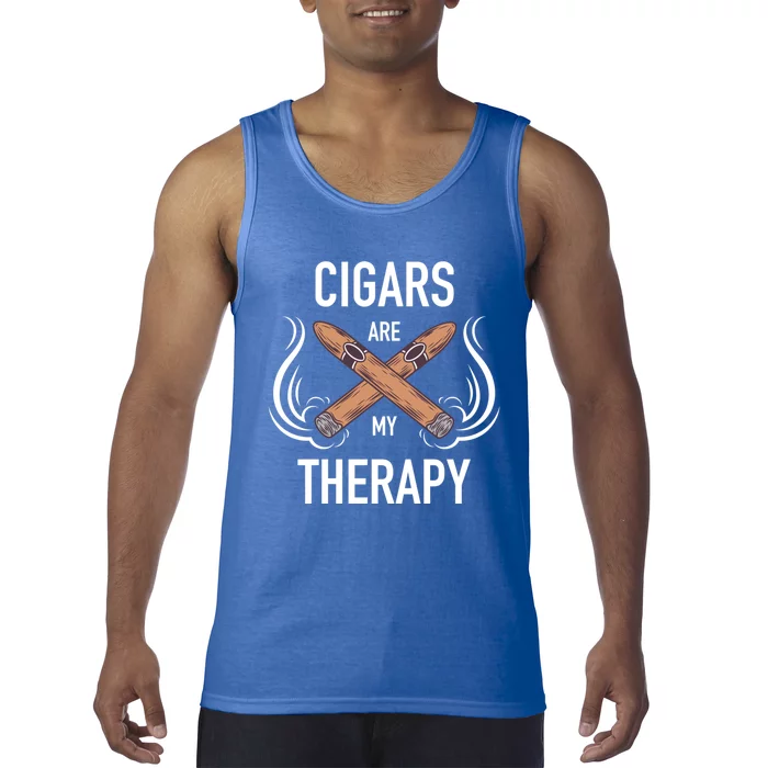 Funny Cigar Smoker Cute Gift Cigars Are My Therapy Gifgift Funny Gift Tank Top