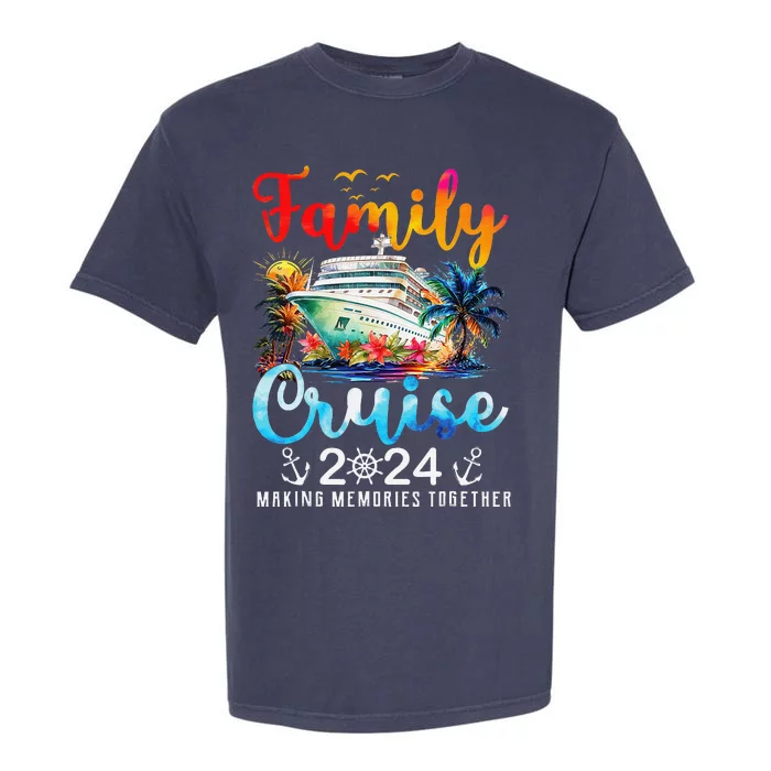 Family Cruise Ship Vacation Trip 2024 Family Cruise Matching Garment-Dyed Heavyweight T-Shirt