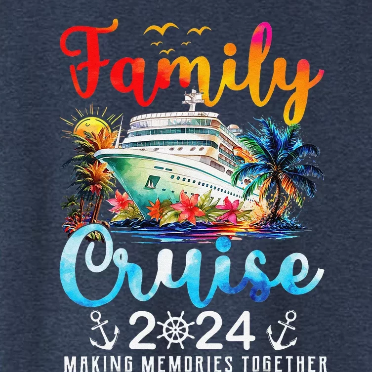 Family Cruise Ship Vacation Trip 2024 Family Cruise Matching Women's Crop Top Tee