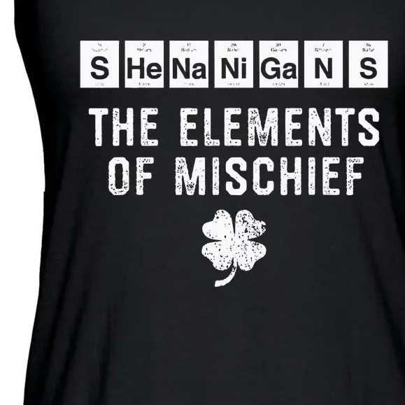 Funny Chemistry  Shenanigans Periodic Table Elements Ladies Essential Flowy Tank