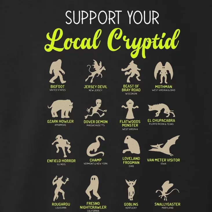 Funny Cryptozoology Support Your Local Cryptid Research Team Toddler Hoodie