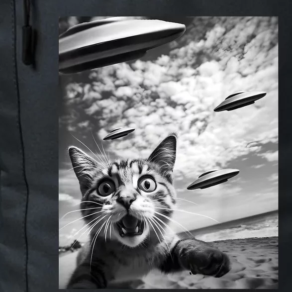 Funny Cat Selfie With Alien Ufos Daily Commute Backpack