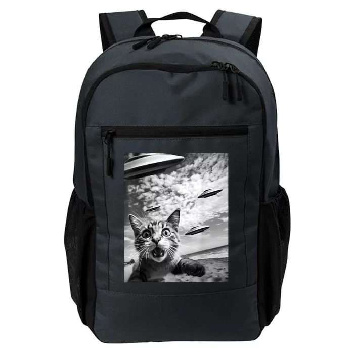 Funny Cat Selfie With Alien Ufos Daily Commute Backpack