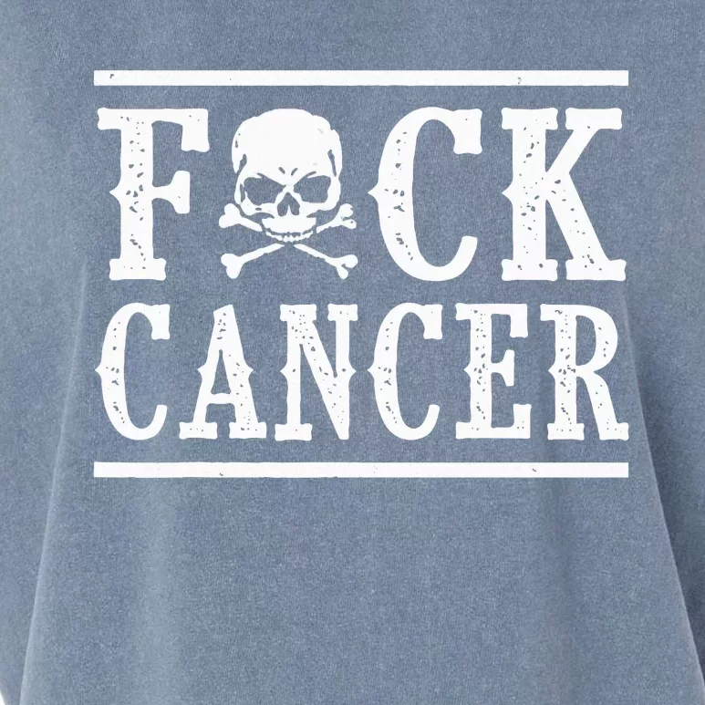 Fuck Cancer Skull and Crossbones Skeleton Breast Cancer Garment-Dyed Women's Muscle Tee