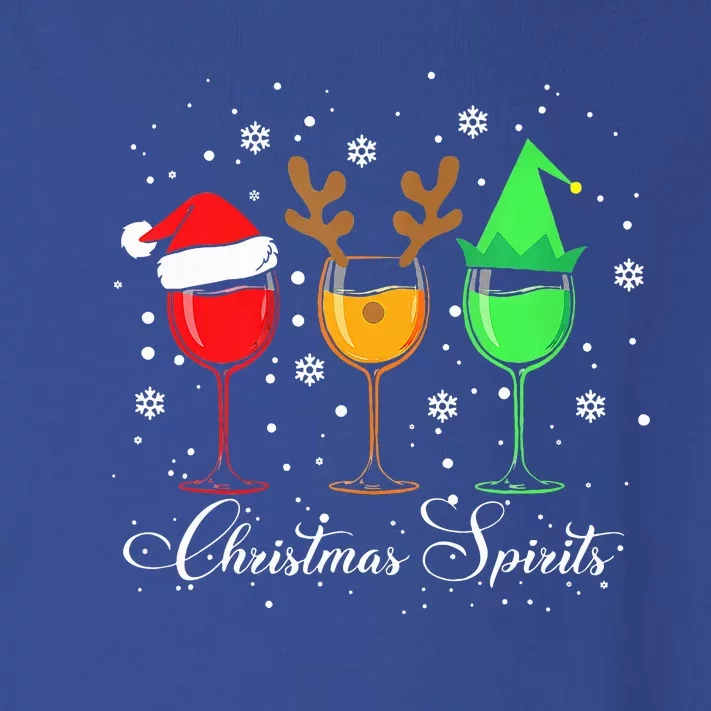 Funny Christmas Spirits Glasses Of Wine Xmas Holidays Party Toddler Long Sleeve Shirt