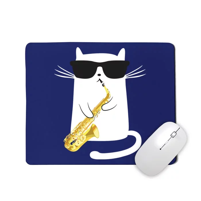 Funny Cat Shirts Saxophone Music Gift Mousepad