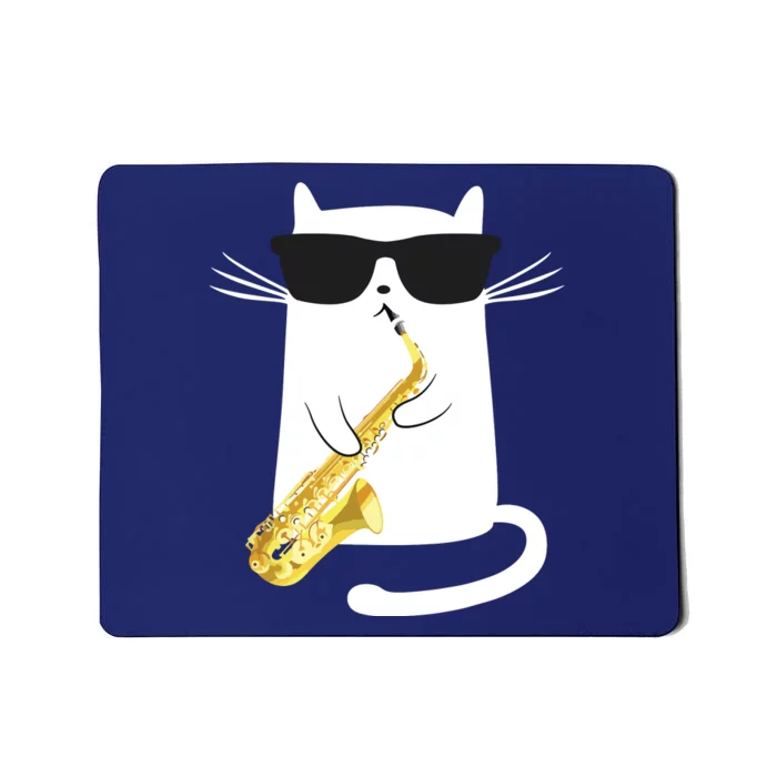 Funny Cat Shirts Saxophone Music Gift Mousepad