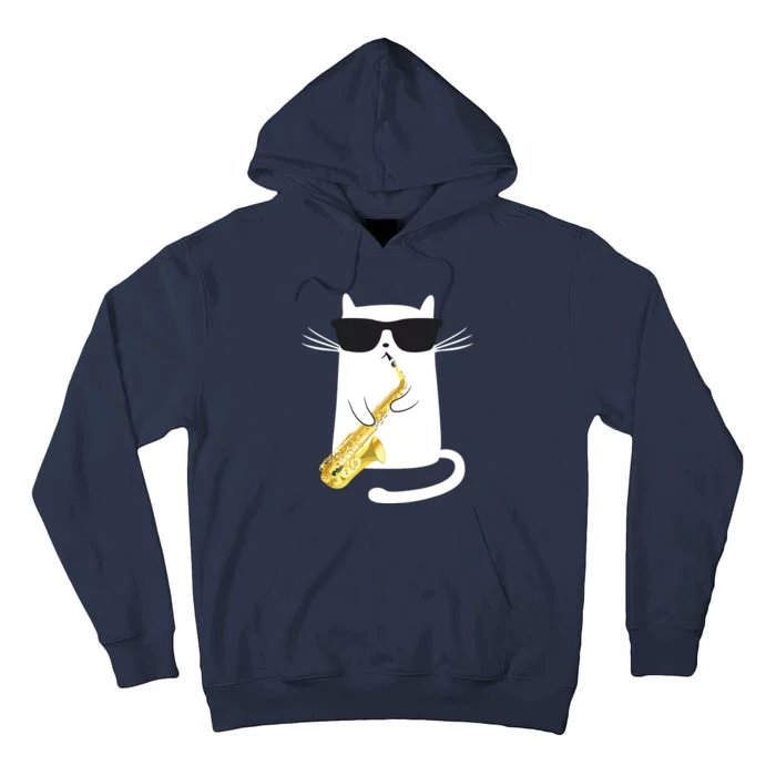 Funny Cat Shirts Saxophone Music Gift Tall Hoodie