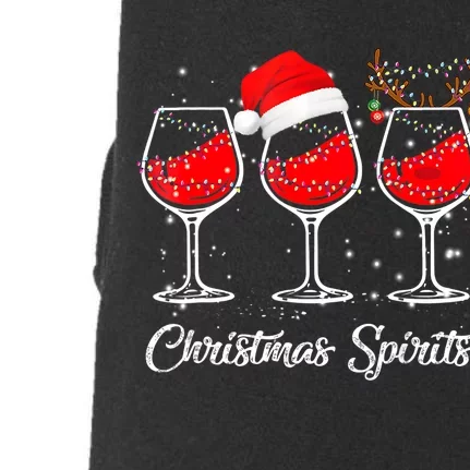 Funny Christmas Spirits Glasses Of Wine Xmas Holidays Party Doggie 3-End Fleece Hoodie