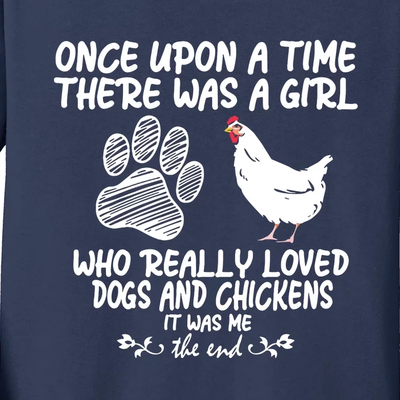 Funny Chicken Shirts For Women Funny Dog Tee Farmer Girl Dog Kids Long Sleeve Shirt