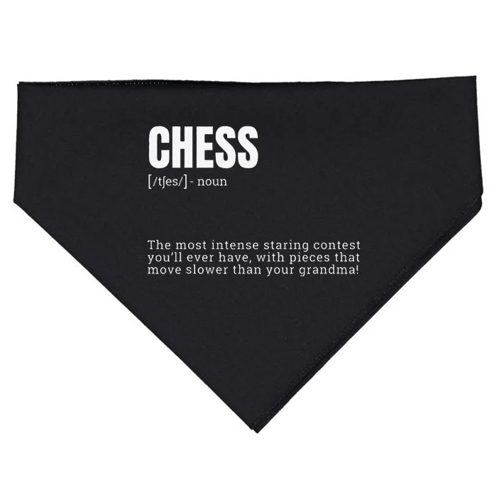 Funny Chess Staring Contest Champion Definition USA-Made Doggie Bandana