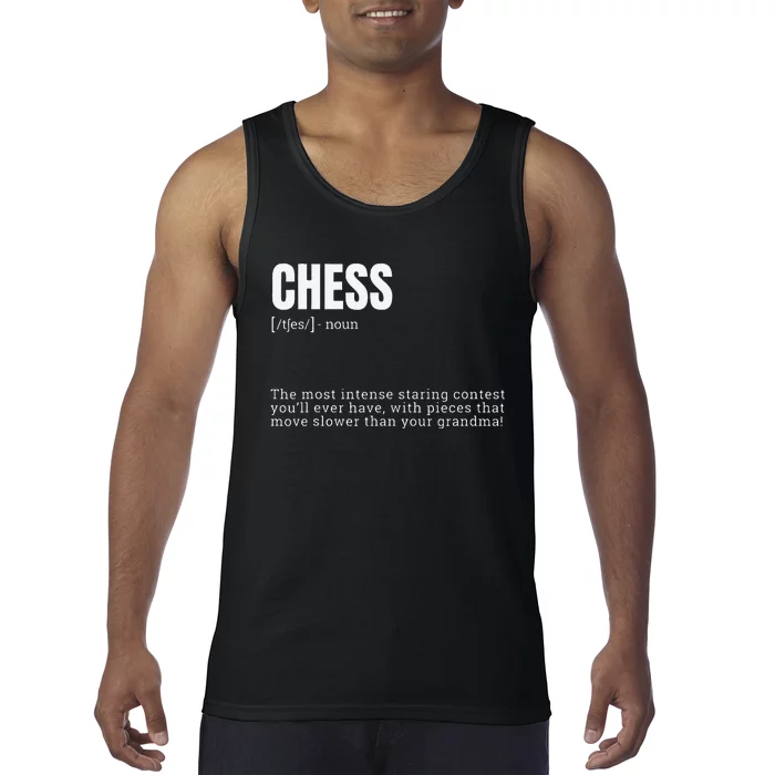 Funny Chess Staring Contest Champion Definition Tank Top