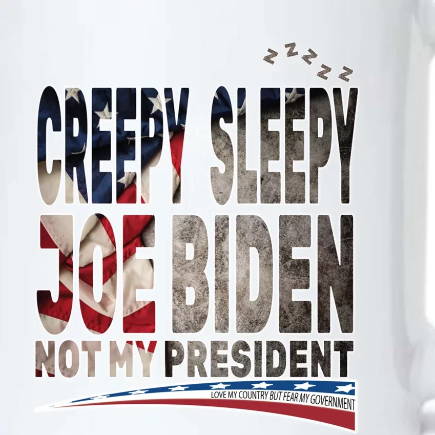 Funny Creepy Sleepy Joe Biden Not My President Funny Gift Meaningful Gift Black Color Changing Mug