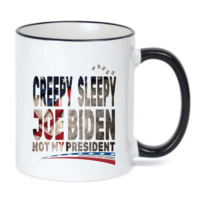 Funny Creepy Sleepy Joe Biden Not My President Funny Gift Meaningful Gift Black Color Changing Mug