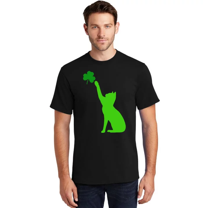 funny Cat Shamrock Saint Patrick's Day Tall T-Shirt