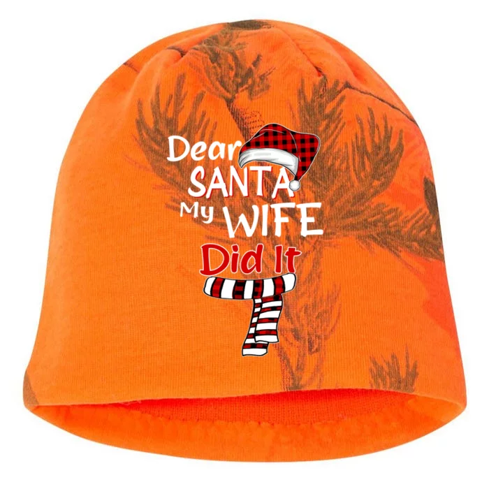 Funny Christmas Santa Claus Gift Dear Santa My Wife Did It Funny Gift Kati - Camo Knit Beanie