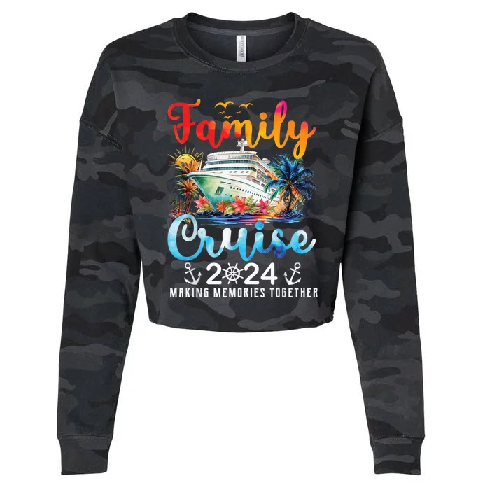 Family Cruise Ship Vacation Trip 2024 Family Cruise Matching Cropped Pullover Crew