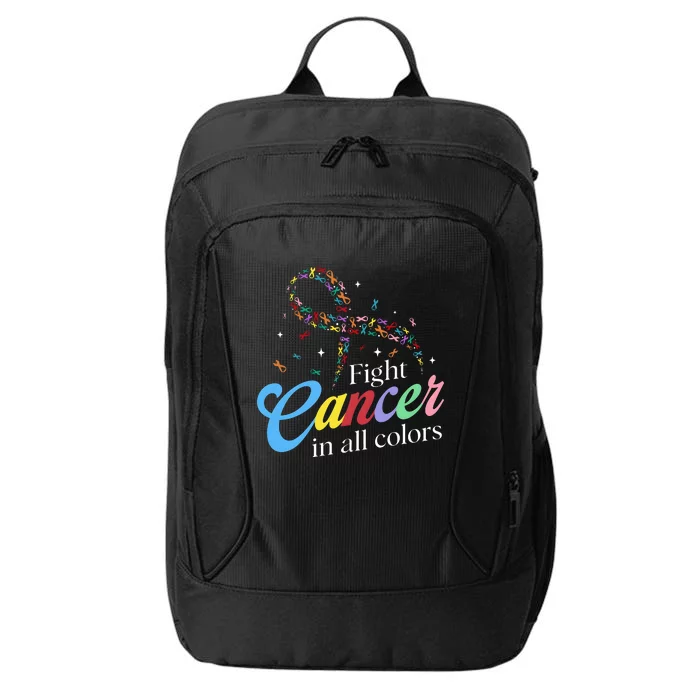 Fight Cancer Survivor Multicolored Ribbon City Backpack