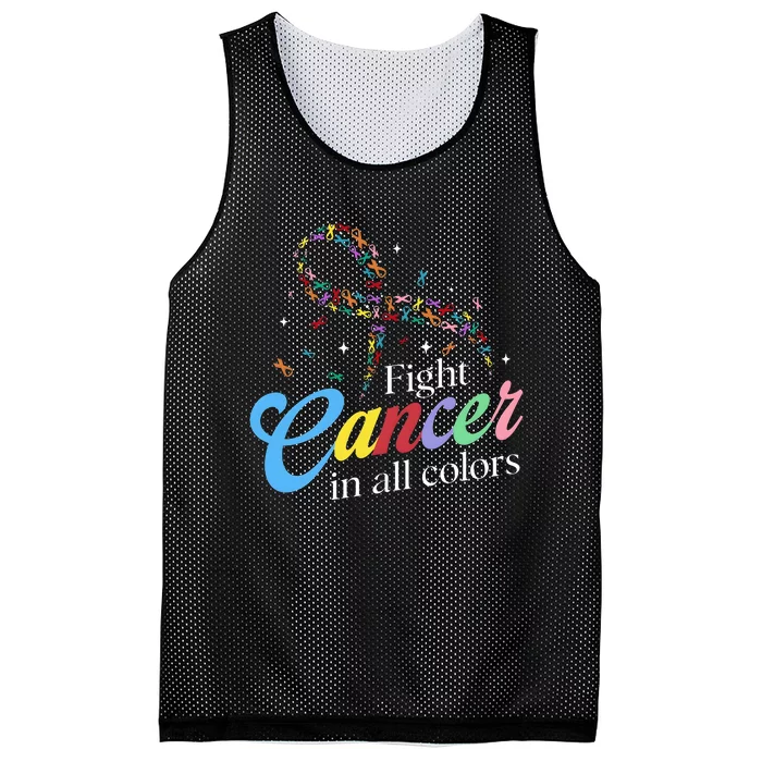 Fight Cancer Survivor Multicolored Ribbon Mesh Reversible Basketball Jersey Tank