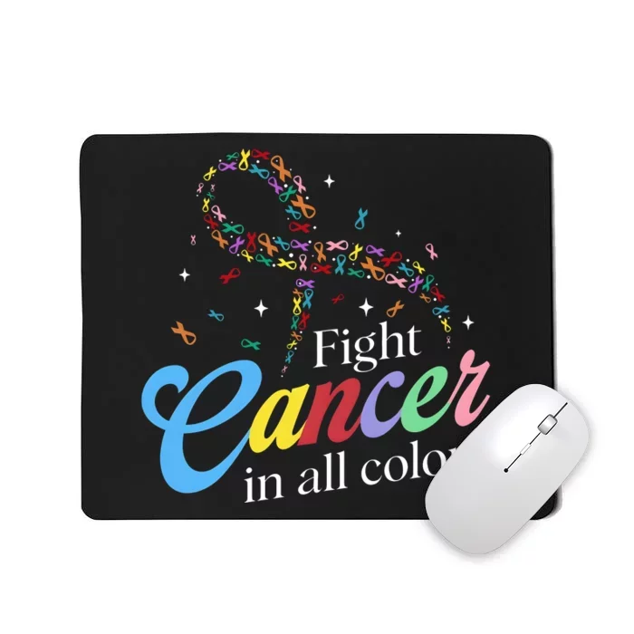 Fight Cancer Survivor Multicolored Ribbon Mousepad