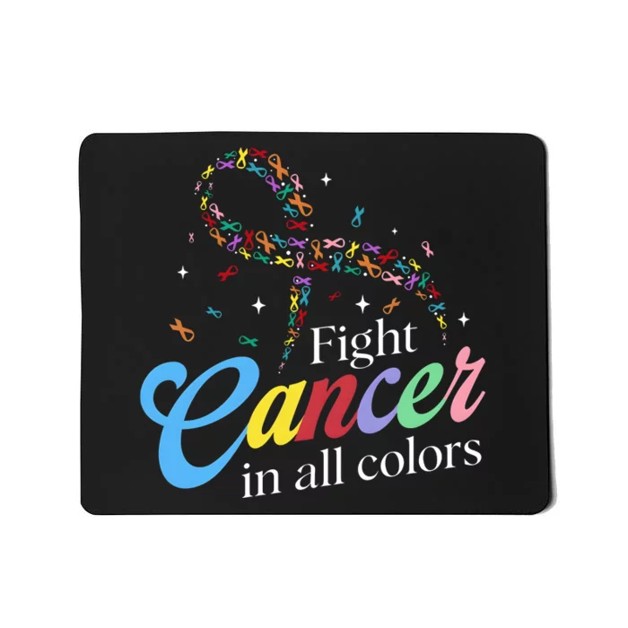 Fight Cancer Survivor Multicolored Ribbon Mousepad