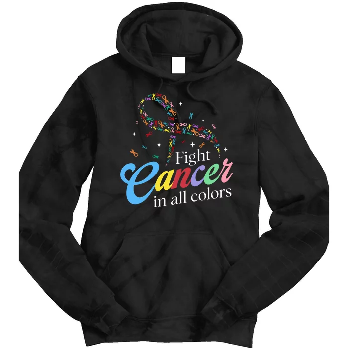 Fight Cancer Survivor Multicolored Ribbon Tie Dye Hoodie