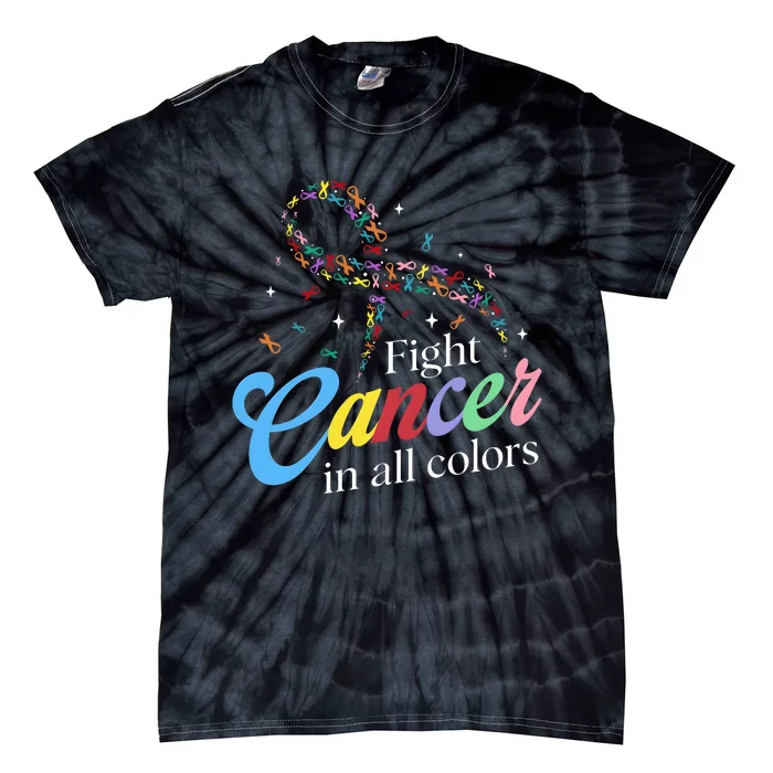 Fight Cancer Survivor Multicolored Ribbon Tie-Dye T-Shirt