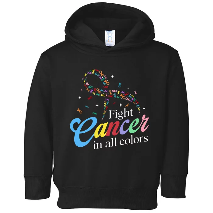 Fight Cancer Survivor Multicolored Ribbon Toddler Hoodie