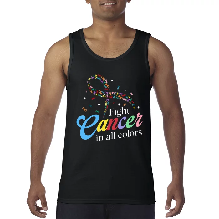 Fight Cancer Survivor Multicolored Ribbon Tank Top