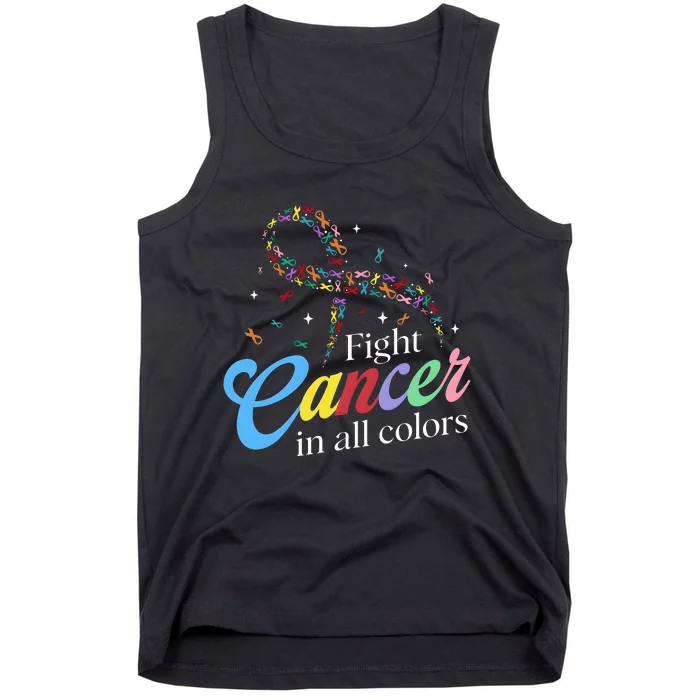 Fight Cancer Survivor Multicolored Ribbon Tank Top