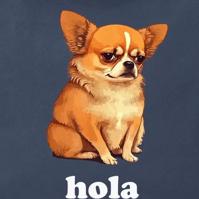 Funny Chihuahua speaks Spanish – Hi (Hola) Zip Tote Bag