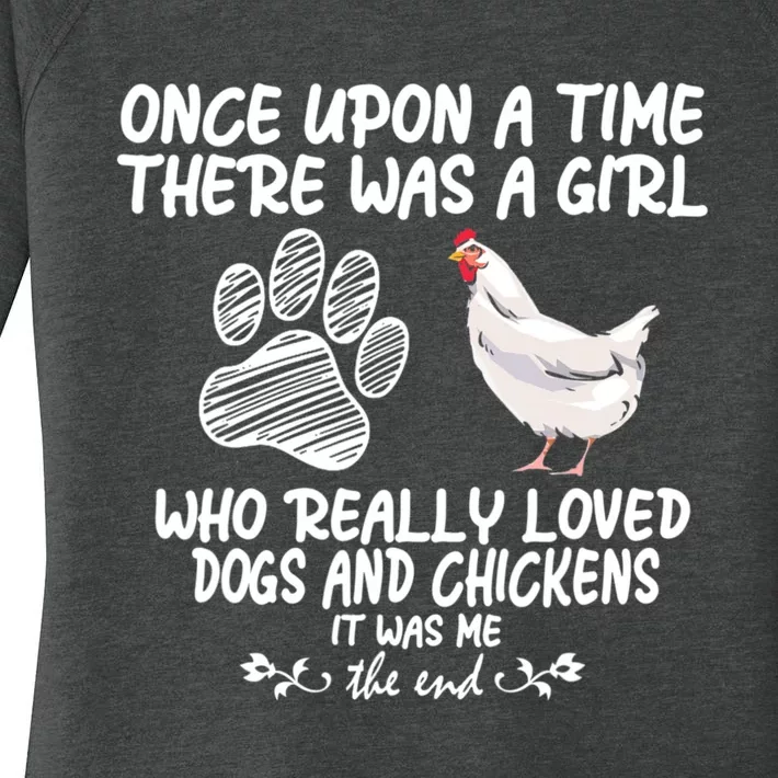 Funny Chicken Shirts For Women Funny Dog Tee Farmer Girl Dog Women's Perfect Tri Tunic Long Sleeve Shirt