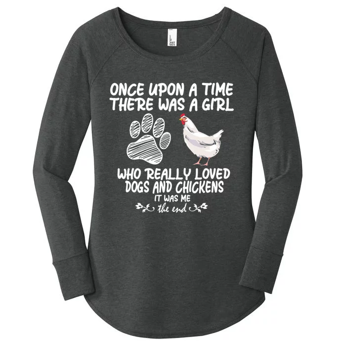 Funny Chicken Shirts For Women Funny Dog Tee Farmer Girl Dog Women's Perfect Tri Tunic Long Sleeve Shirt