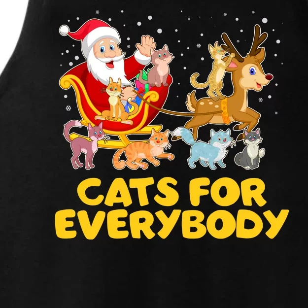 Funny Christmas Santa Claus Cats For Everybody Ladies Tri-Blend Wicking Tank