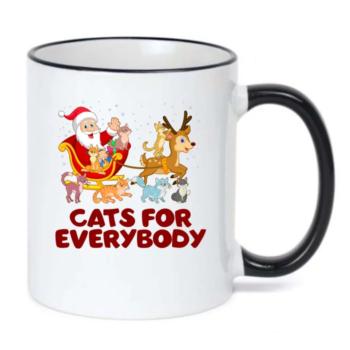 Funny Christmas Santa Claus Cats For Everybody Black Color Changing Mug