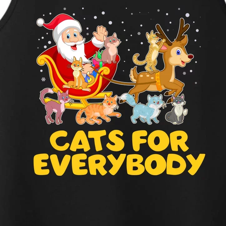 Funny Christmas Santa Claus Cats For Everybody Performance Tank