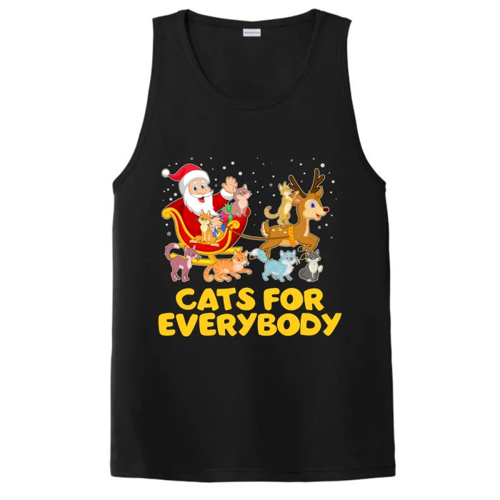 Funny Christmas Santa Claus Cats For Everybody Performance Tank