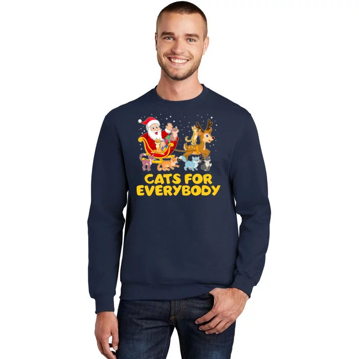 Funny Christmas Santa Claus Cats For Everybody Sweatshirt