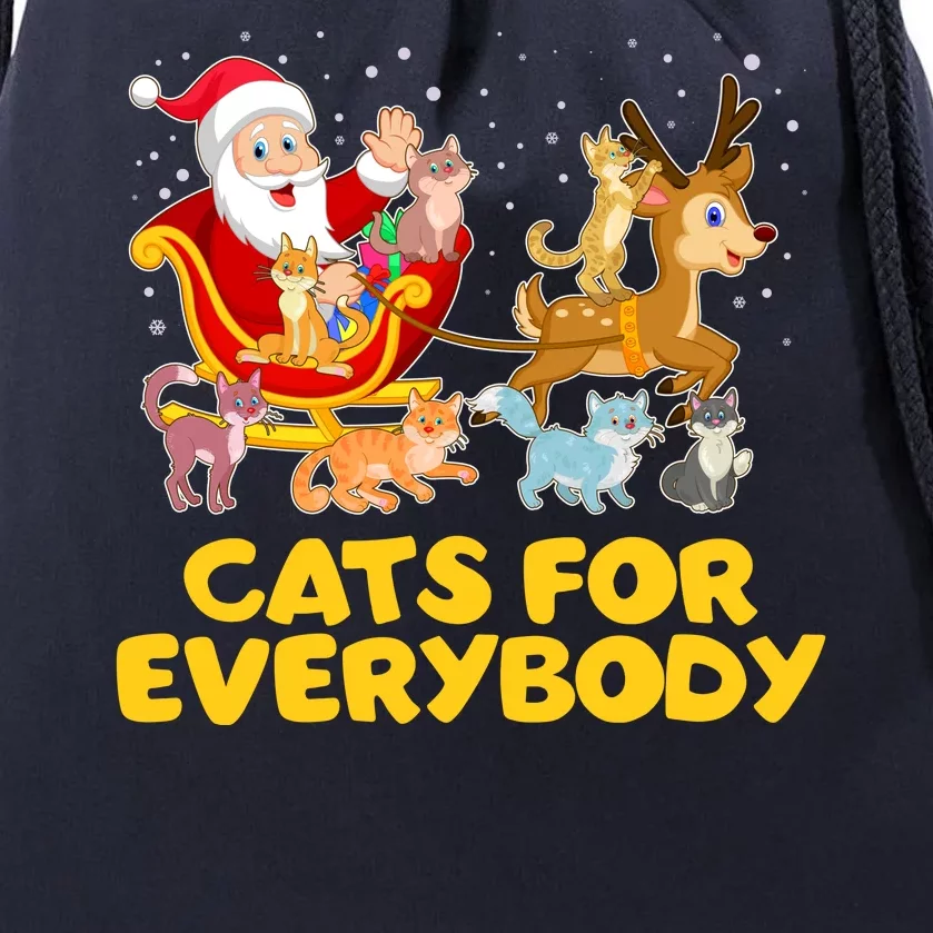 Funny Christmas Santa Claus Cats For Everybody Drawstring Bag