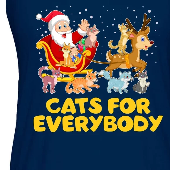 Funny Christmas Santa Claus Cats For Everybody Ladies Essential Flowy Tank