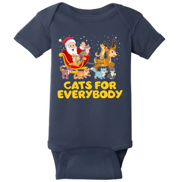 Funny Christmas Santa Claus Cats For Everybody Baby Bodysuit