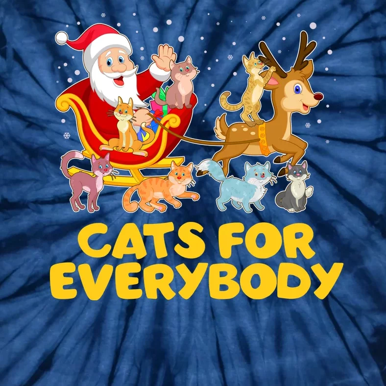 Funny Christmas Santa Claus Cats For Everybody Tie-Dye T-Shirt