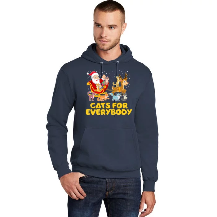 Funny Christmas Santa Claus Cats For Everybody Tall Hoodie